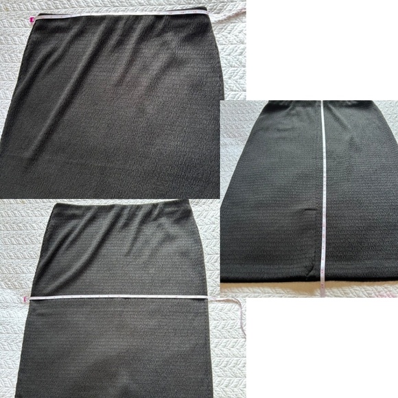 NWOT Calvin Klein Straight Textured Knit Skirt Pull On Midi Black Size Medium - Picture 10 of 14